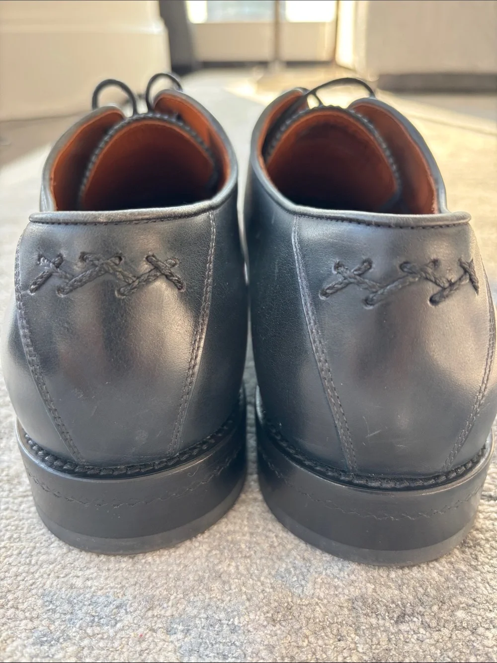 Ermenegildo Zegna Couture Midnight Navy Blue Leather Derby Shoes 8EU 9US